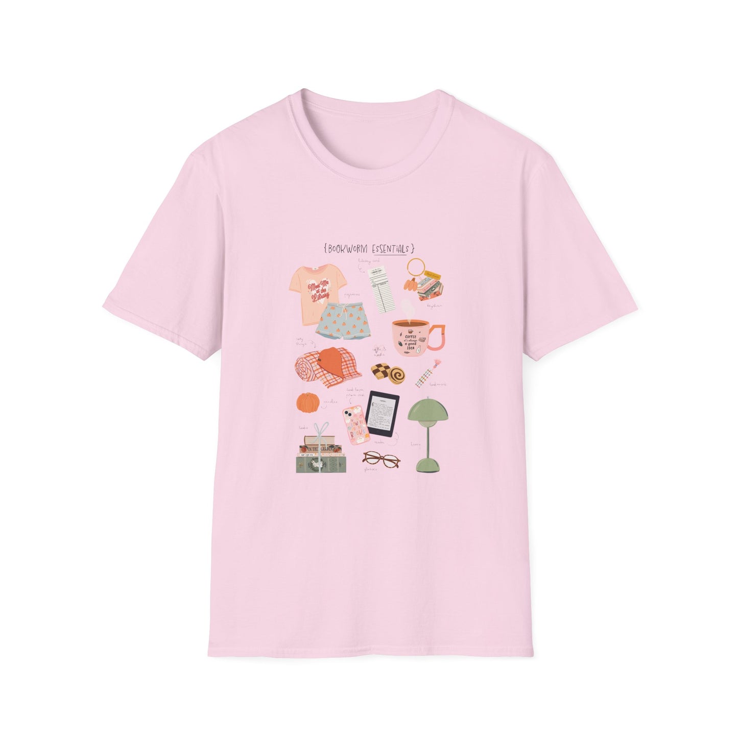 Bookworm Essentials Unisex Softstyle T-Shirt - Cozy Night In