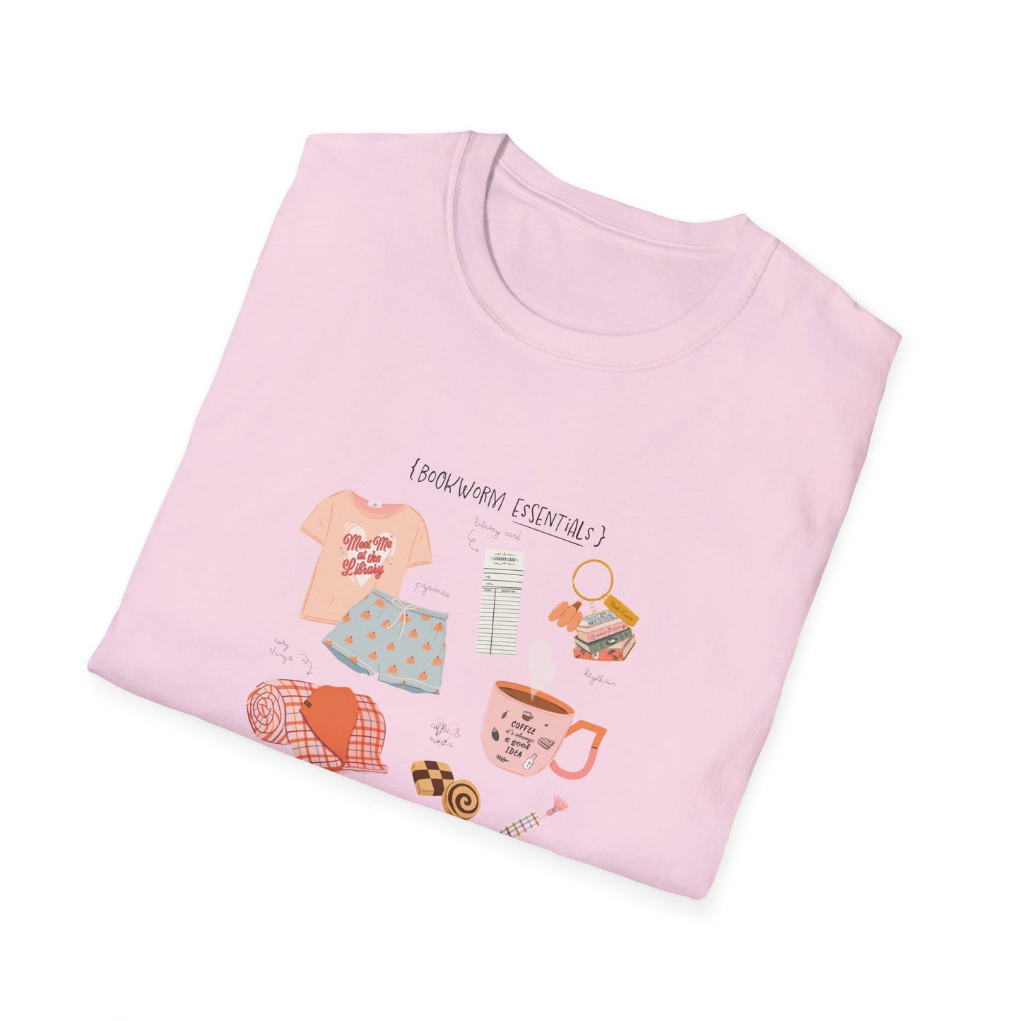 Bookworm Essentials Unisex Softstyle T-Shirt - Cozy Night In