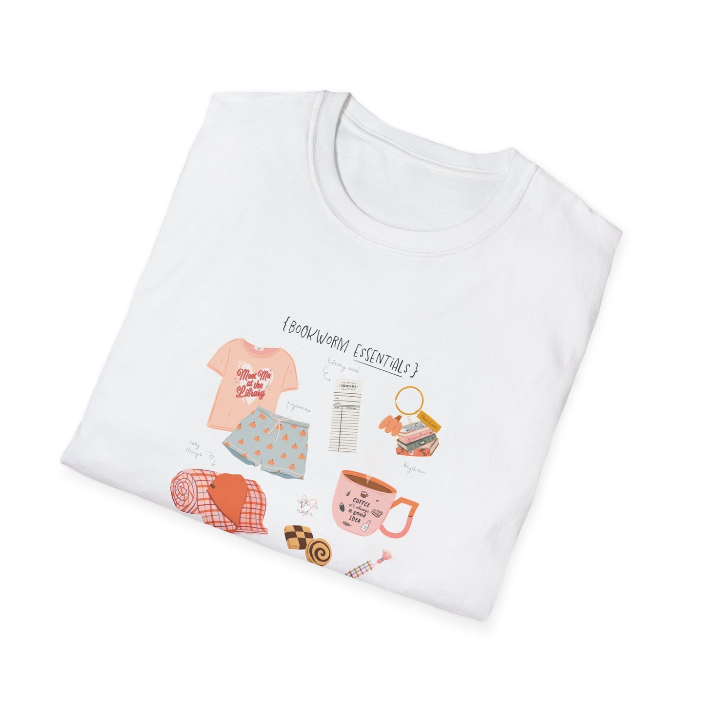Bookworm Essentials Unisex Softstyle T-Shirt - Cozy Night In