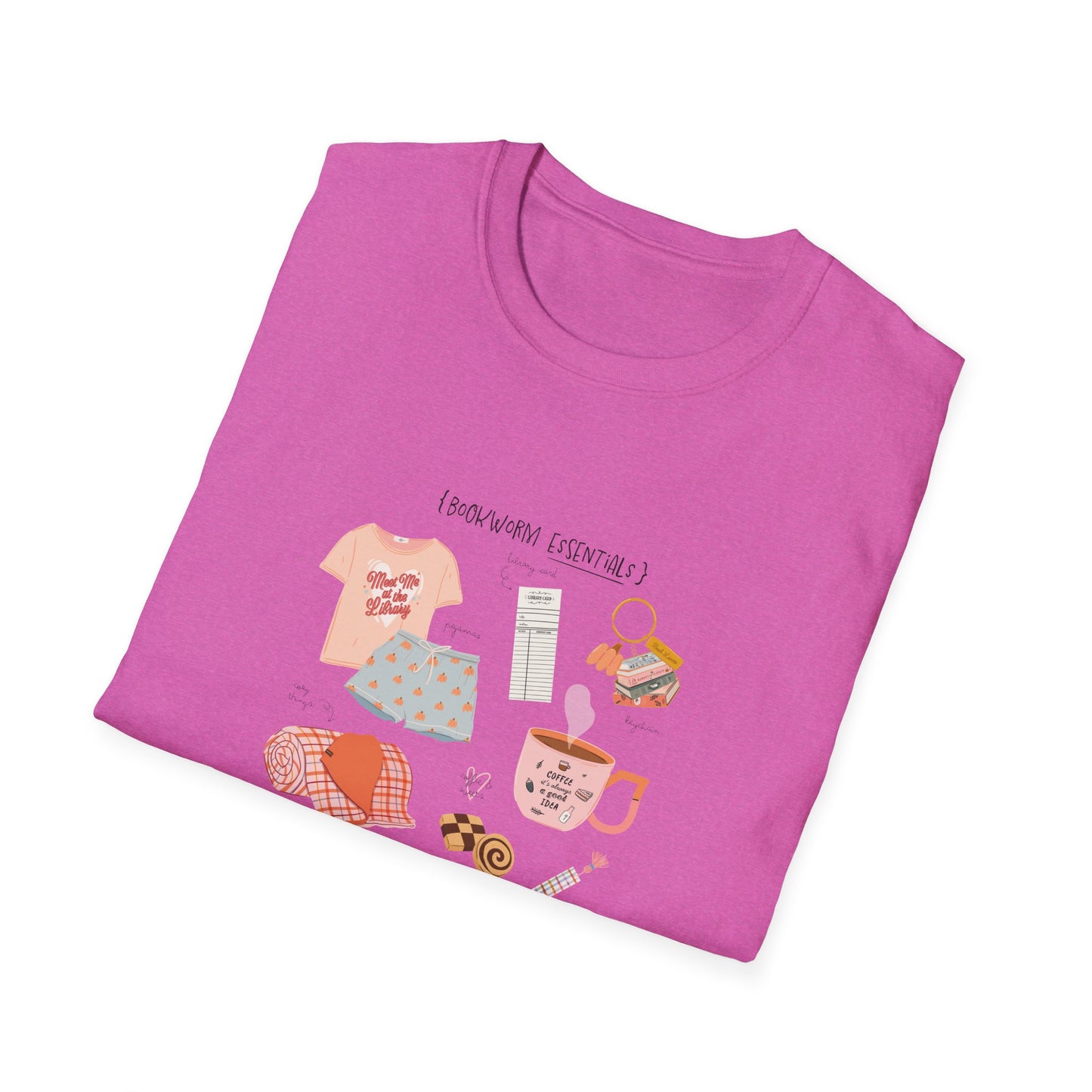 Bookworm Essentials Unisex Softstyle T-Shirt - Cozy Night In