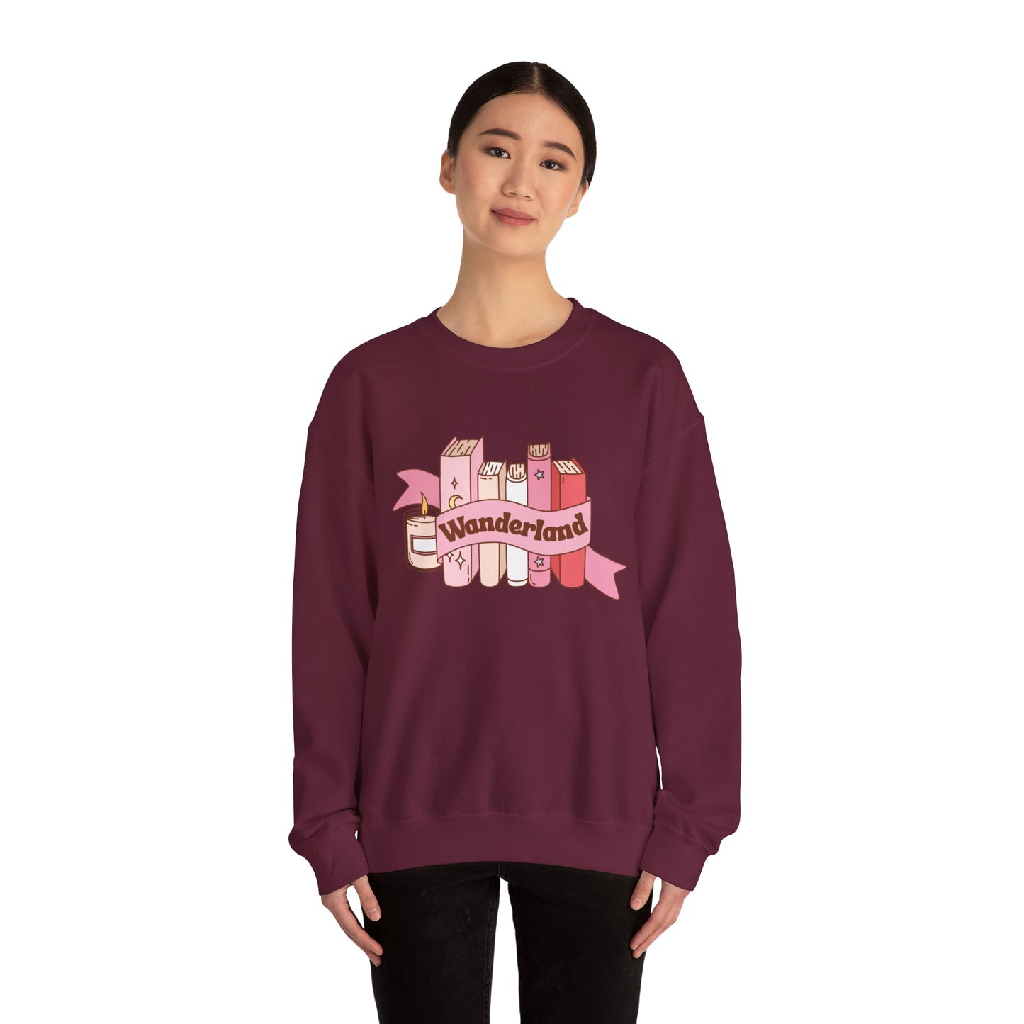 Graphic Crewneck Sweatshirt - Fall into Wanderland Design