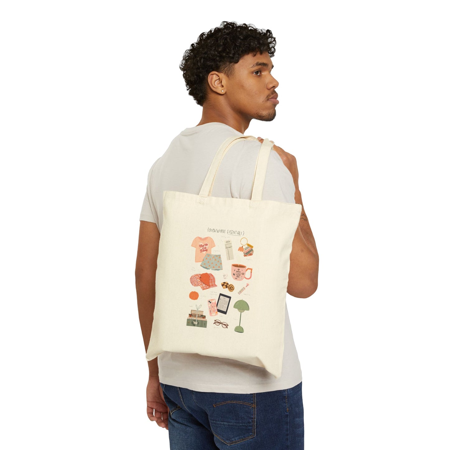 Bookworm Canvas Tote Bag