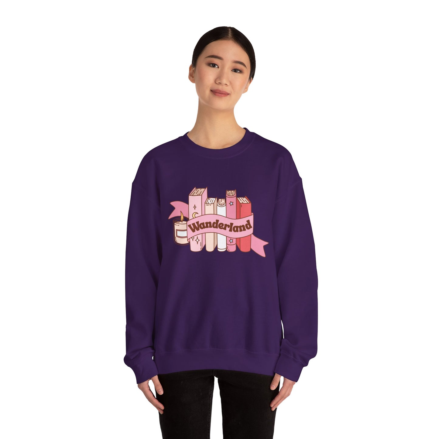 Graphic Crewneck Sweatshirt - Fall into Wanderland Design
