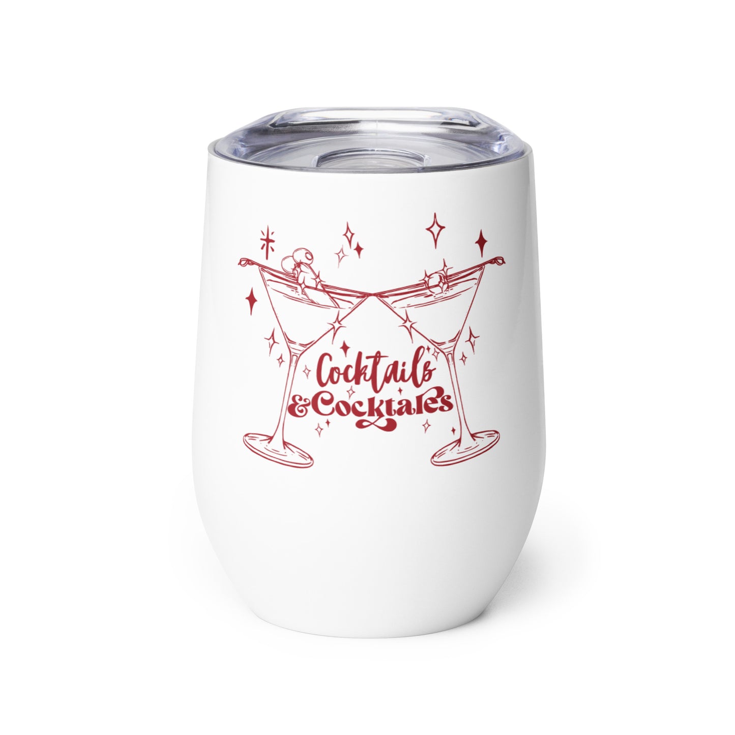 Cocktails and Cocktales wine tumbler